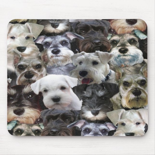 Mousepad da colagem do Schnauzer (Frente)