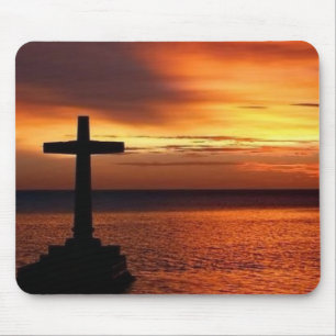 mousepad da cruz e do por do sol