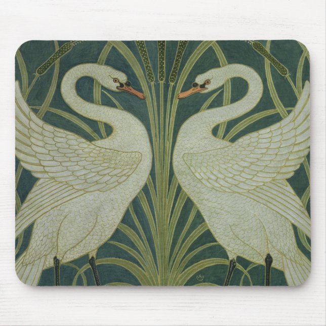 Mousepad Da "design do papel de parede cisne, da (Frente)