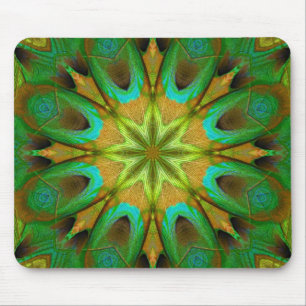 Mousepad da Estrela Dourada Verde de Mandala