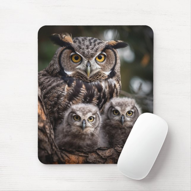 Mousepad da Família Owl (Com mouse)