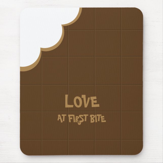 Mousepad da mordida de amor do chocolate (Frente)