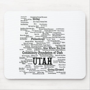 Mousepad da Nuvem Personalizada UTAH - Texto Preto