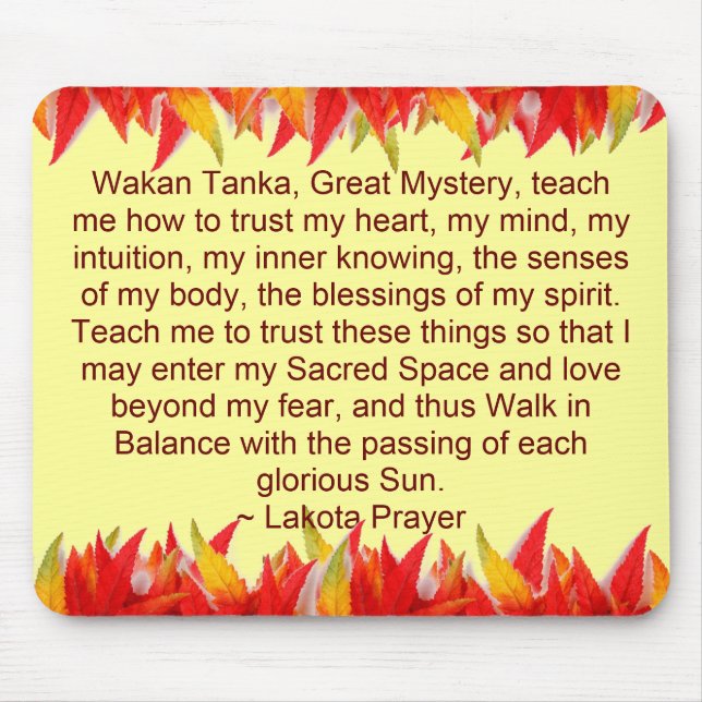 mousepad da oração do lakota (Frente)