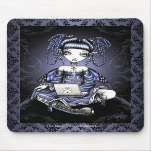 Mousepad Da parte superior azul bonito do regaço de "Stacy