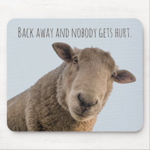 Mousepad Da parte traseira engraçada do aviso dos carneiro