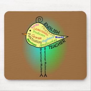 Mousepad Da "presentes do pássaro gramática" do professor
