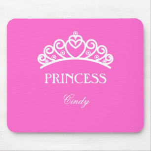 Mousepad da princesa personalizada a rosa com nome