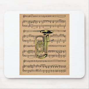 Mousepad ~ da tuba com fundo da partitura