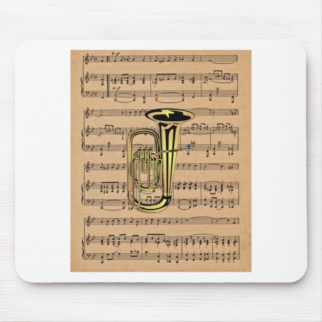 Mousepad ~ da tuba com fundo da partitura (Frente)