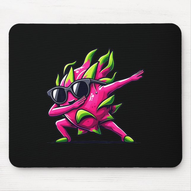 Mousepad Dab Fruta Dancing Dabbing Dragon Fruta Memória (Frente)