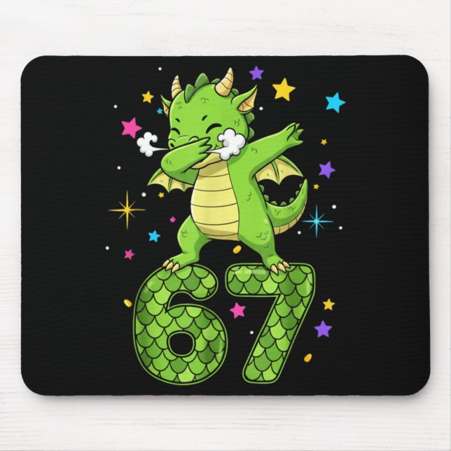 Mousepad Dabbing 67 Dragon 67 Funny Six Seven Gen Z Slang M (Frente)