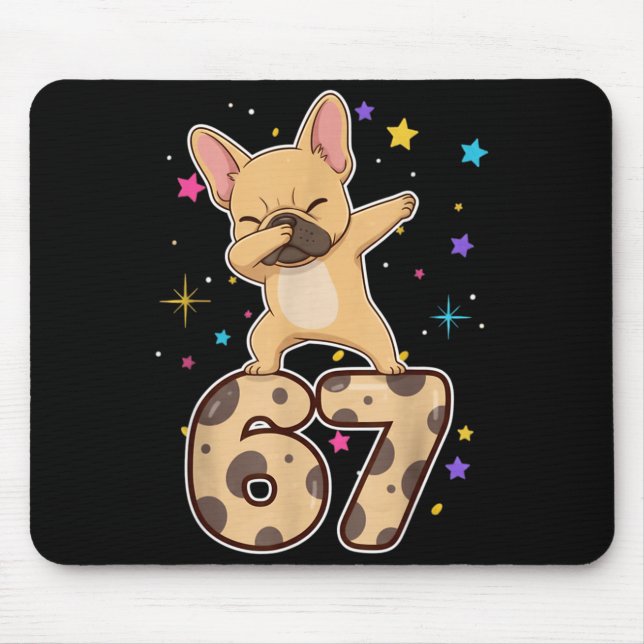 Mousepad Dabbing 67 French Bulldog 67 Dog Funny Six Seven M (Frente)