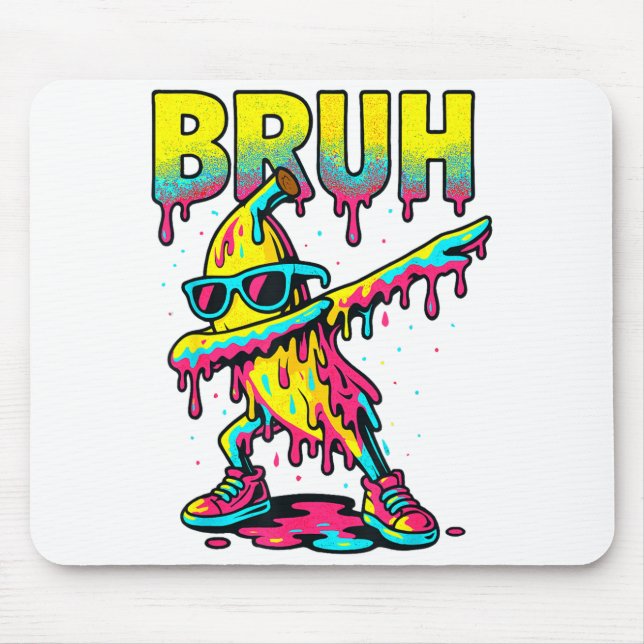 Mousepad Dabbing Banana Bruh Ice Cream Drip Banana Youth Bo (Frente)