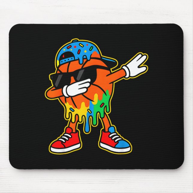 Mousepad Dabbing Basketball Ice Cream Drip Boys Basketball  (Frente)