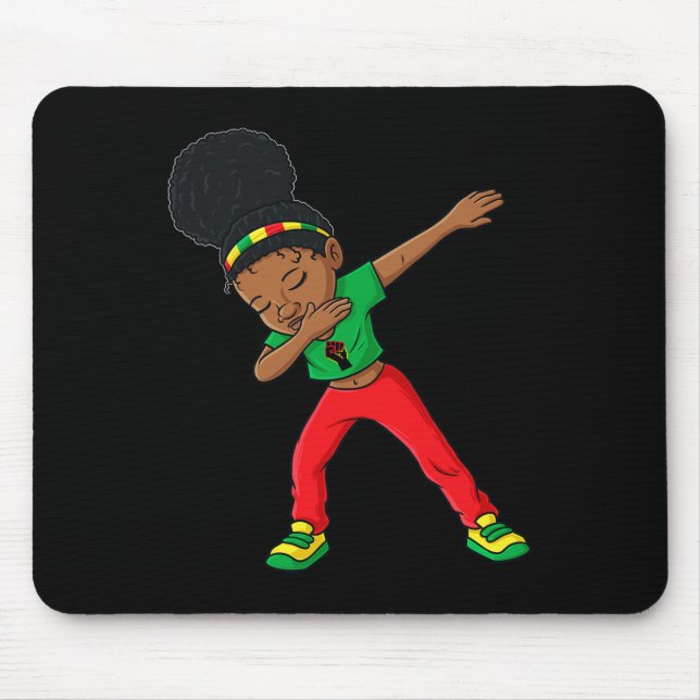 Mousepad Dabbing Black Princess Cute Brown Skin (Frente)