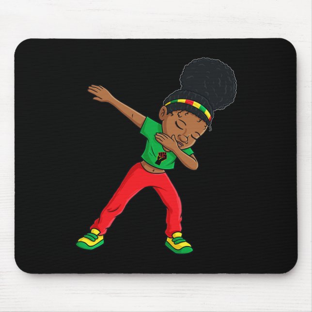 Mousepad Dabbing Black Princess Cute Brown Skin (Frente)
