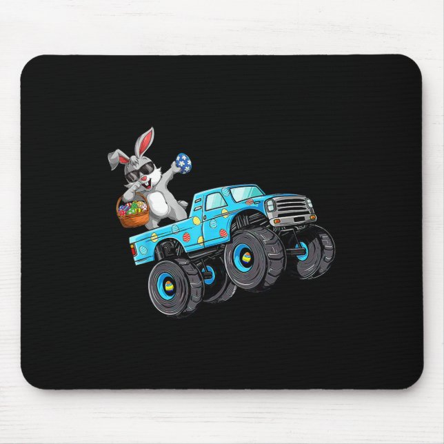 Mousepad Dabbing Bunny Felz pascoa Monster Truck Lovers Bo (Frente)