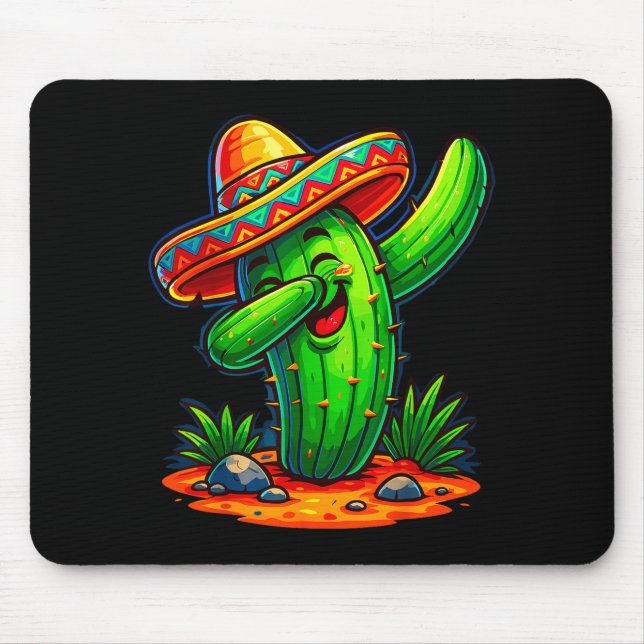 Mousepad Dabbing cactus cinco de maio mexicano  (Frente)