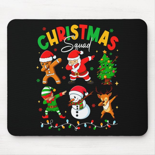 Mousepad Dabbing Christmas Squad Santa Elf Family Matching  (Frente)