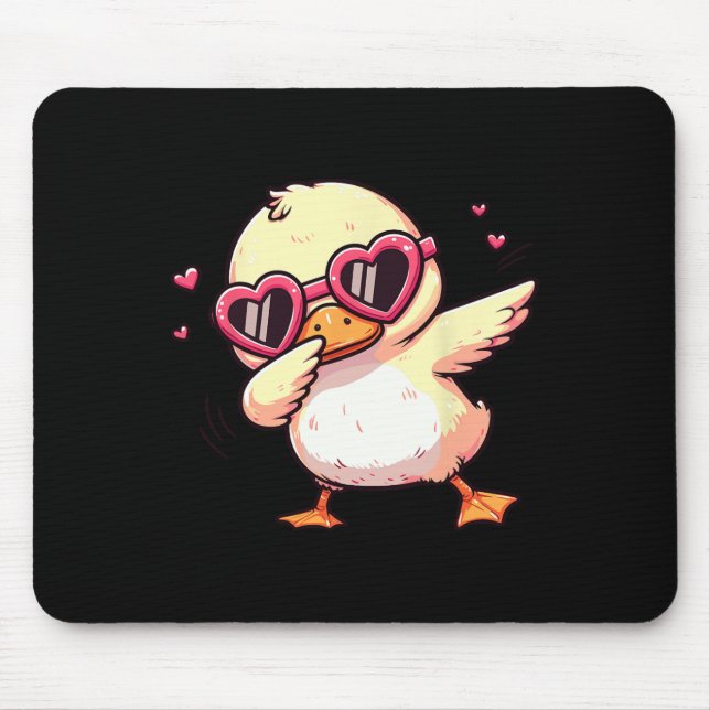 Mousepad Dabbing Dança Pato Coração Óculos de Sol  (Frente)