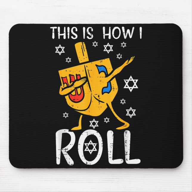 Mousepad Dabbing Dreidel Ugly Hanukkah Funny Chanukah Men W (Frente)