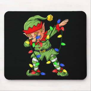 Mousepad Dabbing Elf Christmas Tree Lights Meninos Dab Xm