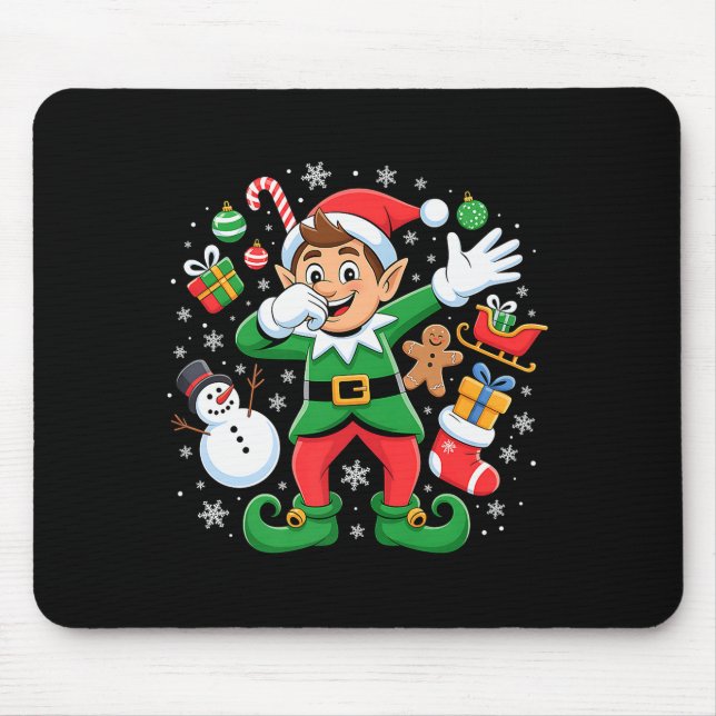 Mousepad Dabbing Elf Friends Xmas Boys Girls Dabbing Christ (Frente)