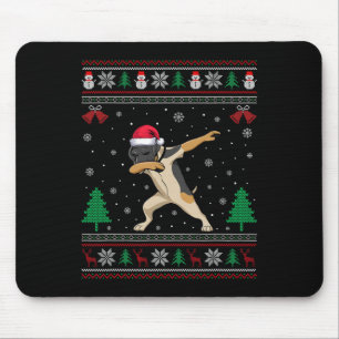 Mousepad Dabbing German Shorired Pointer Dog Santa Hat C