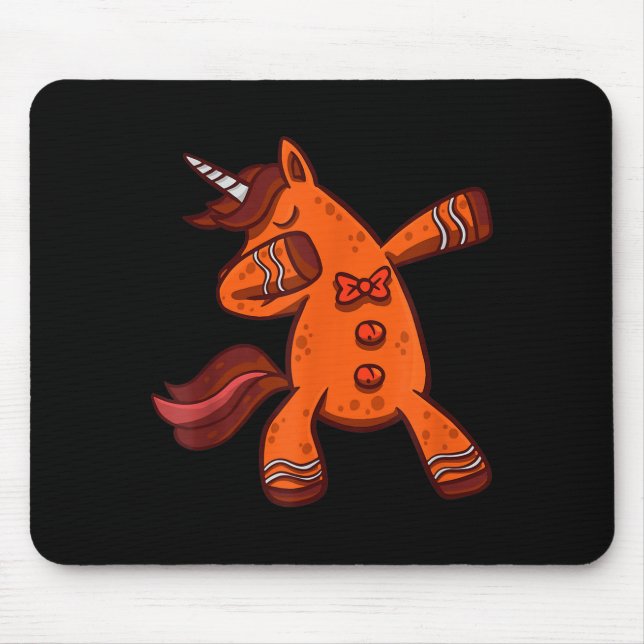 Mousepad Dabbing Gingerbread Unicorn Cookie Christmas  (Frente)