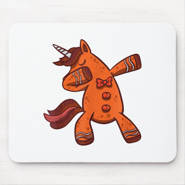 Mousepad Dabbing Gingerbread Unicorn Cookie Christmas  (Frente)