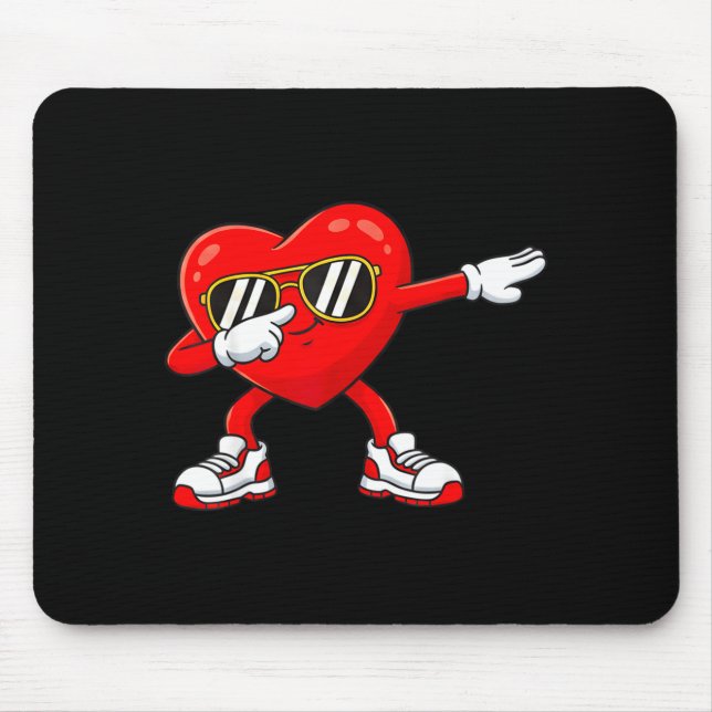 Mousepad Dabbing Heart Funny Toddler Girls Kids Boys Valent (Frente)