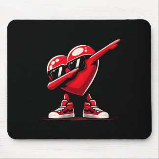 Mousepad Dabbing Heart Funny Valentine Design Perfect For F