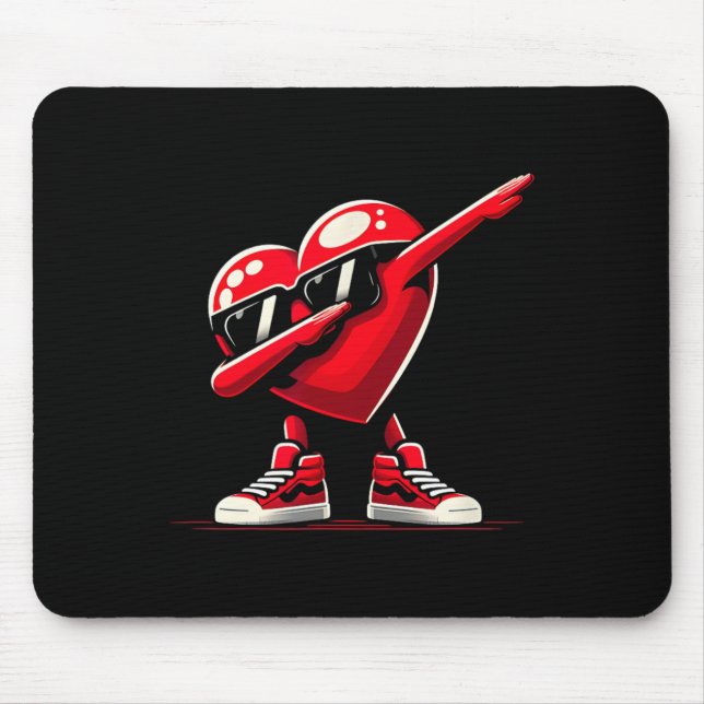 Mousepad Dabbing Heart Funny Valentine Design Perfect For F (Frente)