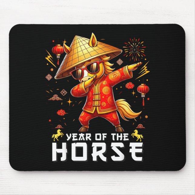 Mousepad Dabbing Horse Lunar Chinese New Year Of The Horse  (Frente)