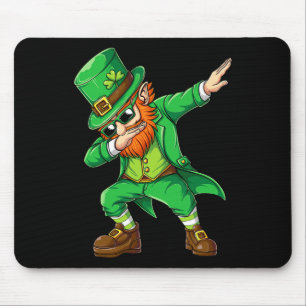 Mousepad Dabbing Leprechaun Funny Gifts Men Kids Rua Pa