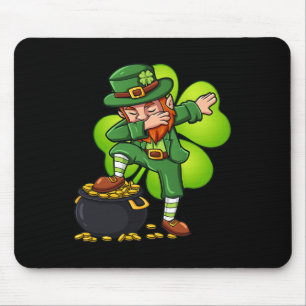 Mousepad Dabbing Leprechaun with Clover Dia de São Patrício