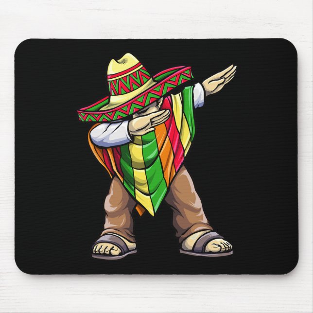 Mousepad Dabbing Poncho Mexicano Cinco De Mayo  (Frente)