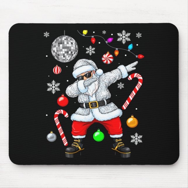 Mousepad Dabbing Santa Christmas Disco Retro 70s 80s Vibes  (Frente)