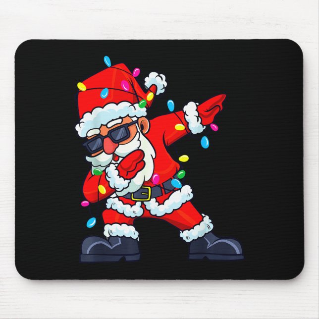Mousepad Dabbing Santa Claus Christmas Tree Lights Boys Kid (Frente)