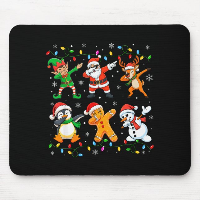 Mousepad Dabbing Santa Elf Friends Christmas Boys Girls Men (Frente)
