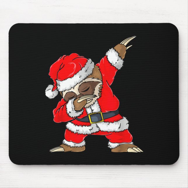 Mousepad Dabbing Santa Sloth Merry Slothmas Christmas Kids  (Frente)