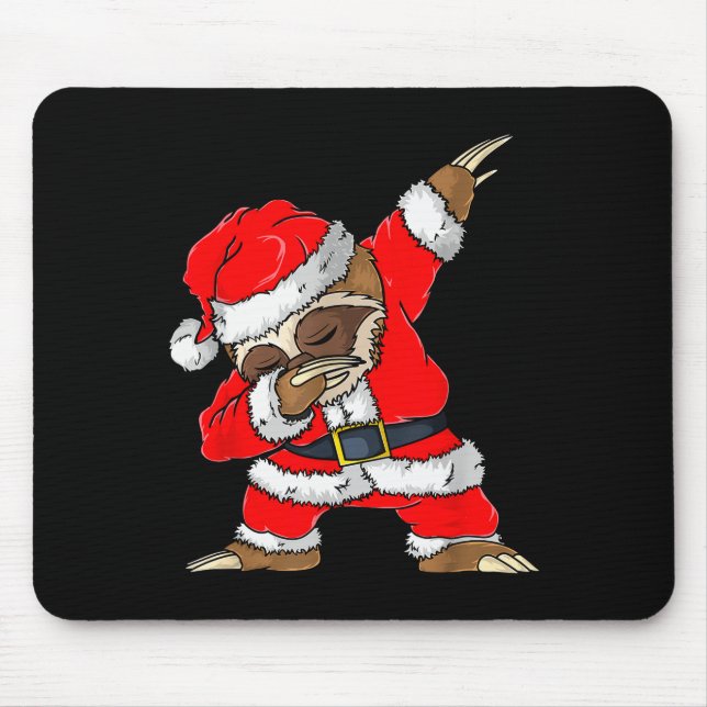 Mousepad Dabbing Santa Sloth Merry Slothmas Christmas Kids  (Frente)