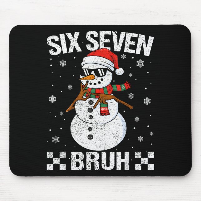 Mousepad Dabbing Santa Snowman 6 7 Meme Christmas Six Seven (Frente)