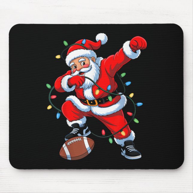 Mousepad Dabbing Santa Xmas Lights Football Christmas Boys  (Frente)