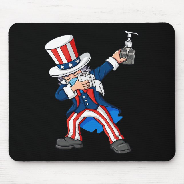 Mousepad Dabbing Tio Sam Em Uma Máscara Em 4 De Julho, Dab  (Frente)