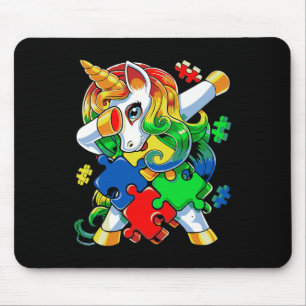 Mousepad Dabbing Unicorn Quebra-cabeça Piece Autism Awarnes