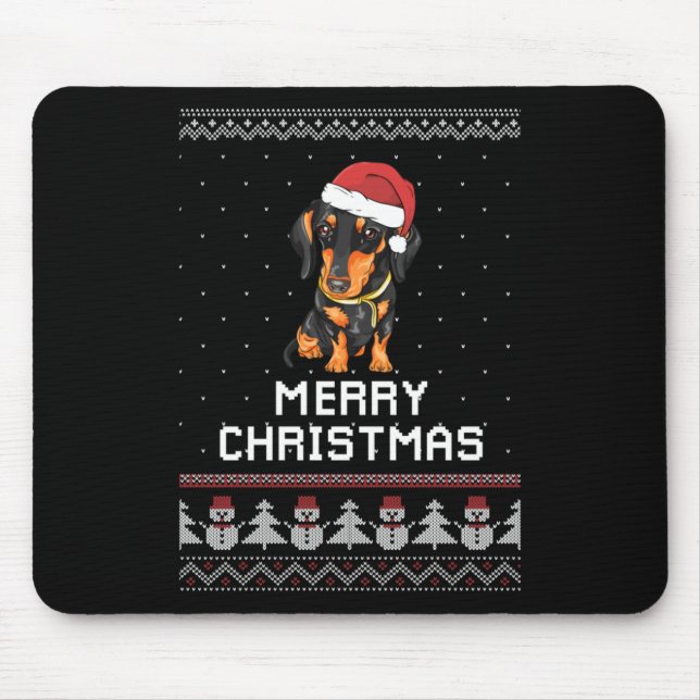 Mousepad Dachshund Christmas (Frente)