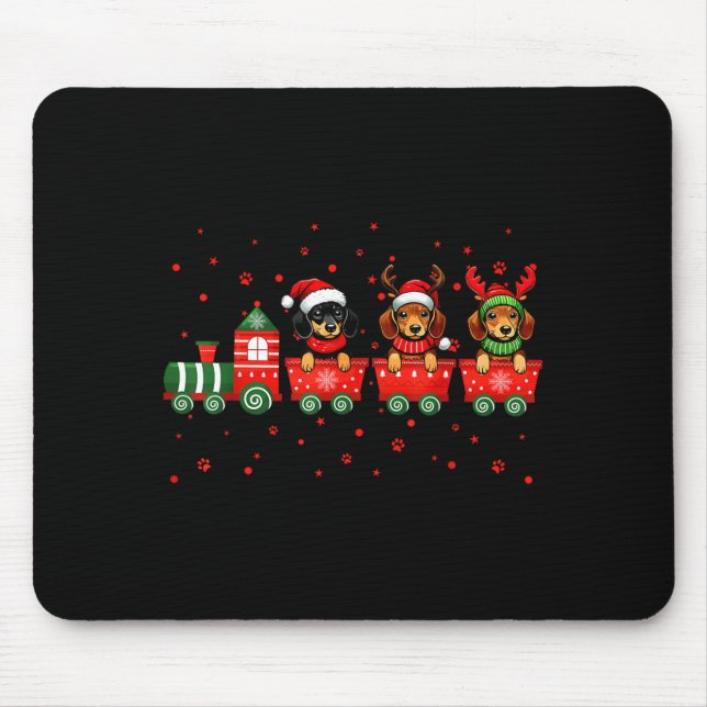 Mousepad Dachshund Christmas Dog Lights Santa Xmas Pet Dog  (Frente)