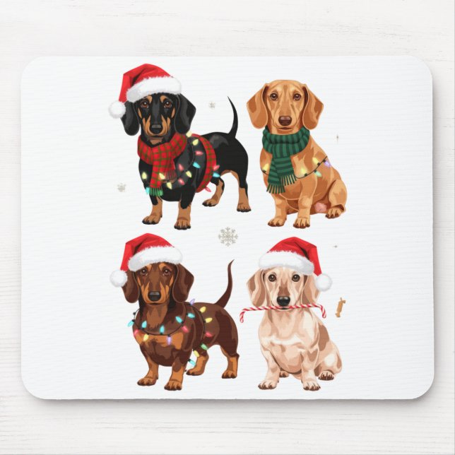 Mousepad Dachshund Christmas Dog Mom Lover Xmas Gift  (Frente)